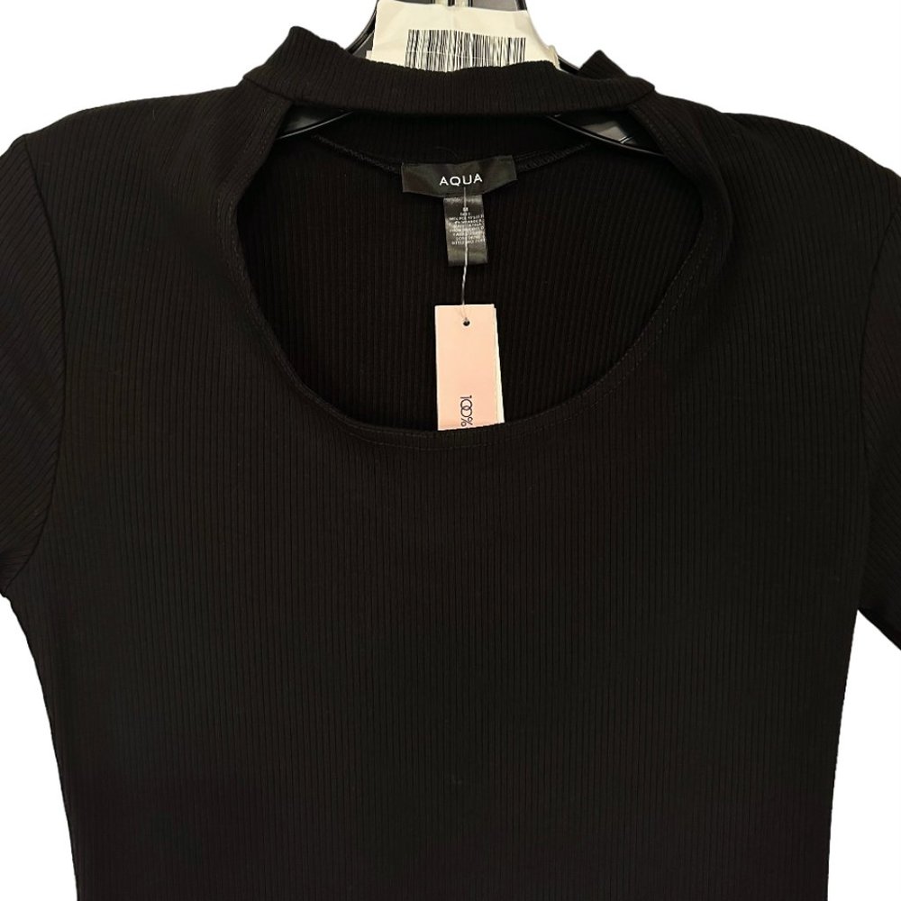 AQUA NECK CUTOUT MIDI DRESS, NWT - Picture 3 of 4